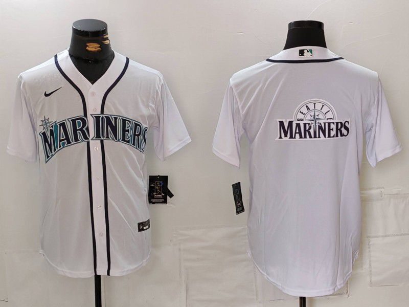 Men Seattle Mariners Blank White Game 2024 Nike MLB Jersey style 1->seattle mariners->MLB Jersey